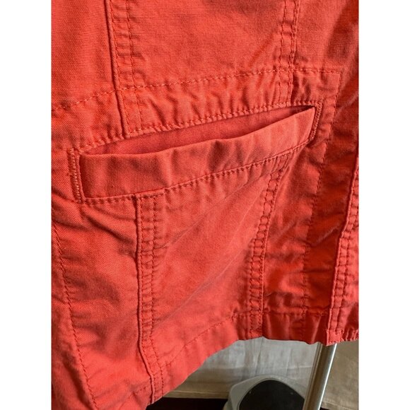 CAbi 727 Taylor Ruffle Back Jacket In Lobster Medium Pockets - Picture 4 of 13